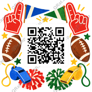 Foam Finger Frame artwork with a customizable QR code area