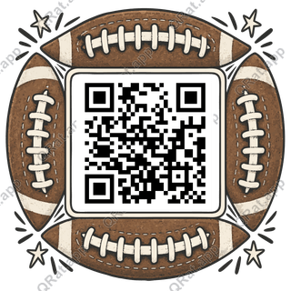 Football Laces Frame artwork with a customizable QR code area