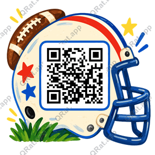 Helmet Facemask Frame artwork with a customizable QR code area