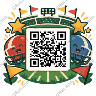 Helmet and Stadium Stars Frame artwork with a customizable QR code area