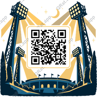 Stadium Light-Tower Frame artwork with a customizable QR code area