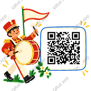 Game-Day Drummer artwork with a customizable QR code area