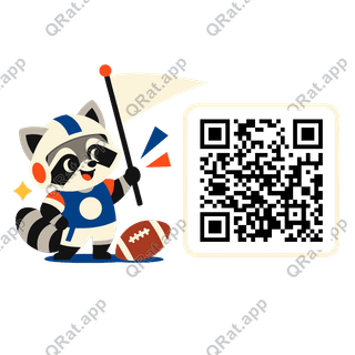 Original Football Mascot artwork with a customizable QR code area