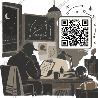 Coach's Playbook Room artwork with a customizable QR code area