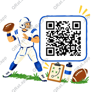 Original Quarterback artwork with a customizable QR code area