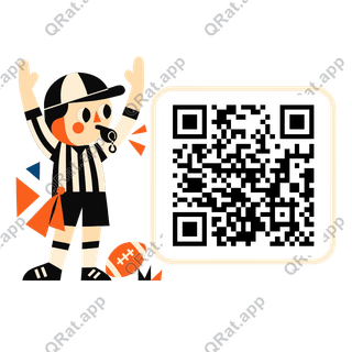 Geometric Referee artwork with a customizable QR code area