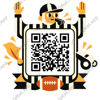 Referee Stripe Frame artwork with a customizable QR code area