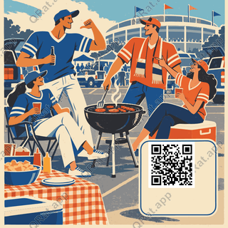 Rival Fans Cookout artwork with a customizable QR code area