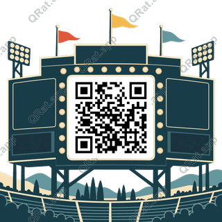 Stadium Scoreboard Frame artwork with a customizable QR code area
