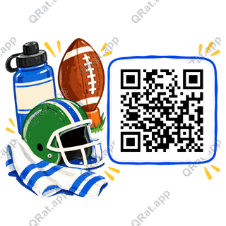Football Sideline Helmet Kit artwork with a customizable QR code area