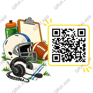 Football Sideline Kit artwork with a customizable QR code area