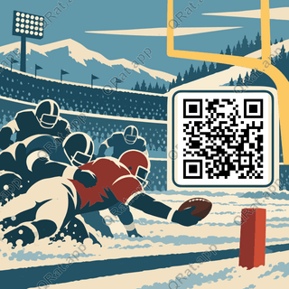 Snow Game at the Goal Line artwork with a customizable QR code area