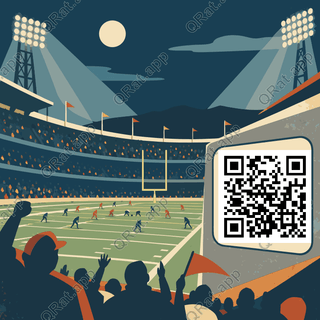 Stadium Kickoff Under the Lights artwork with a customizable QR code area