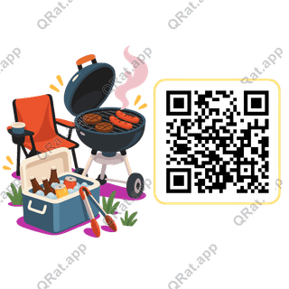 Tailgate Grill and Cooler artwork with a customizable QR code area