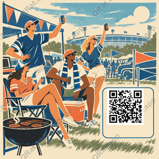 Pregame Tailgate Party artwork with a customizable QR code area