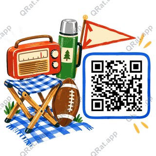 Tailgate Radio artwork with a customizable QR code area