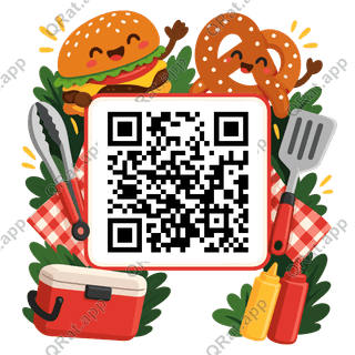 Tailgate Snack-Board Frame artwork with a customizable QR code area