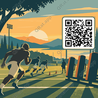 Training Camp at Sunrise artwork with a customizable QR code area