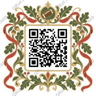 Football Victory Laurel artwork with a customizable QR code area