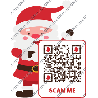 Santa QR Frame surrounding a customizable QR code