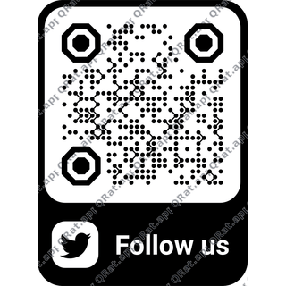 Twitter Black QR Frame surrounding a customizable QR code