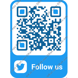 Twitter Blue QR Frame surrounding a customizable QR code