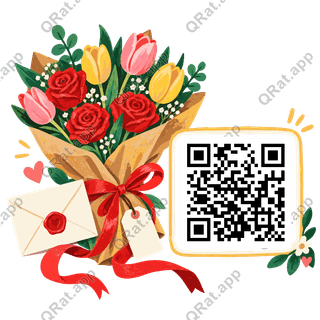 Bouquet Messenger artwork with a customizable QR code area