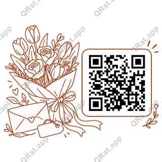 Bouquet Messenger artwork with a customizable QR code area