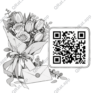 Bouquet Messenger artwork with a customizable QR code area