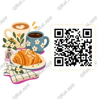 Cozy Coffee Date artwork with a customizable QR code area