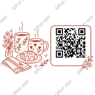 Cozy Coffee Date artwork with a customizable QR code area