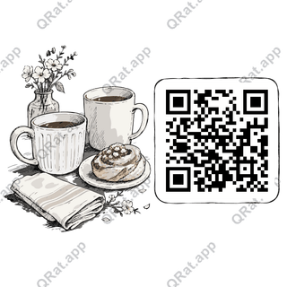Cozy Coffee Date artwork with a customizable QR code area
