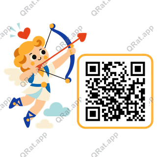 Cupid Archer artwork with a customizable QR code area