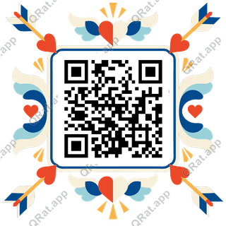 Cupid s Arrow artwork with a customizable QR code area