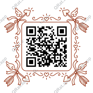 Cupid s Arrow artwork with a customizable QR code area