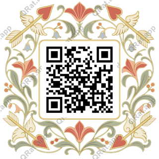 Cupid s Arrow artwork with a customizable QR code area
