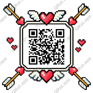 Cupid s Arrow artwork with a customizable QR code area