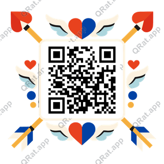 Cupid-Arrow Frame artwork with a customizable QR code area