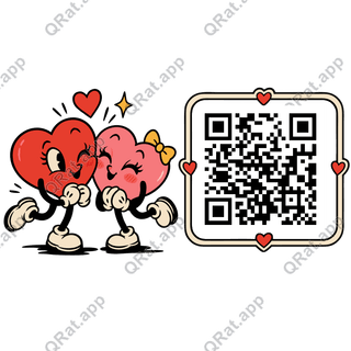Kiss artwork with a customizable QR code area
