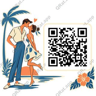 Kiss artwork with a customizable QR code area