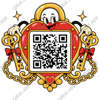 Heart-Lock Frame artwork with a customizable QR code area