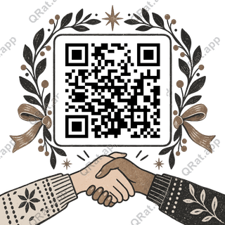 Holding Hands artwork with a customizable QR code area