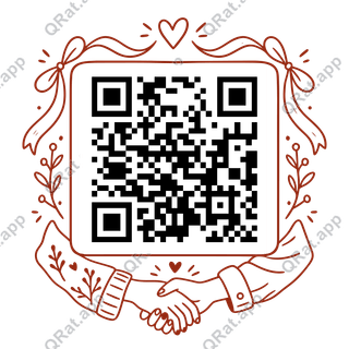 Holding Hands artwork with a customizable QR code area