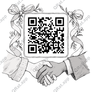 Holding Hands artwork with a customizable QR code area