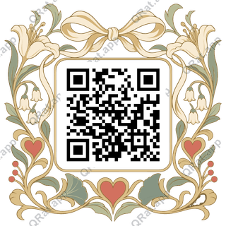 Lace-Doily Frame artwork with a customizable QR code area