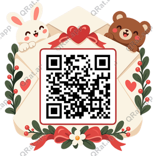 Love-Letter Envelope Frame artwork with a customizable QR code area