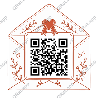 Love-Letter Envelope Frame artwork with a customizable QR code area