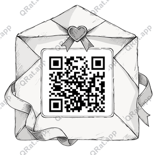 Love-Letter Envelope Frame artwork with a customizable QR code area