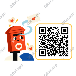 Love-Letter Postbox artwork with a customizable QR code area