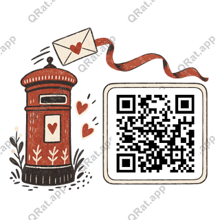 Love-Letter Postbox artwork with a customizable QR code area